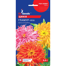 Семена - Цинния Гламур-mix, кактусовидная, 0,5 г. Семена - Цинния Гламур-mix, кактусовидная, 0,5 г.