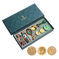 Подарочный набор для сургучных печатей Seal Wax, зеленый рубин