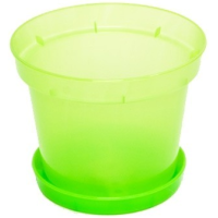 Горшок Эталон, салатовый с поддоном, круглый, D-130
