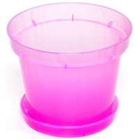 Горщик Еталон, рожевий з піддоном, круглий, D-130