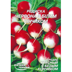 Семена - Эконом пак. - Редис Красный с белым кончиком, 20 г. Семена - Эконом пак. - Редис Красный с белым кончиком, 20 г.