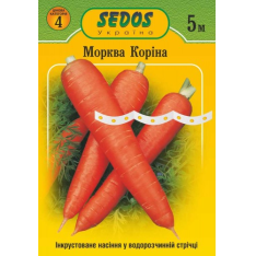 Насіння на стрічці - Морква Коріна, 5 м/ 250 шт Насіння на стрічці - Морква Коріна, 5 м/ 250 шт